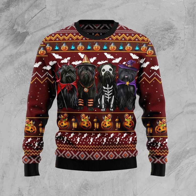 Affenpinscher Halloween Ugly Christmas Sweater | For Men & Women | Adult | Us5662