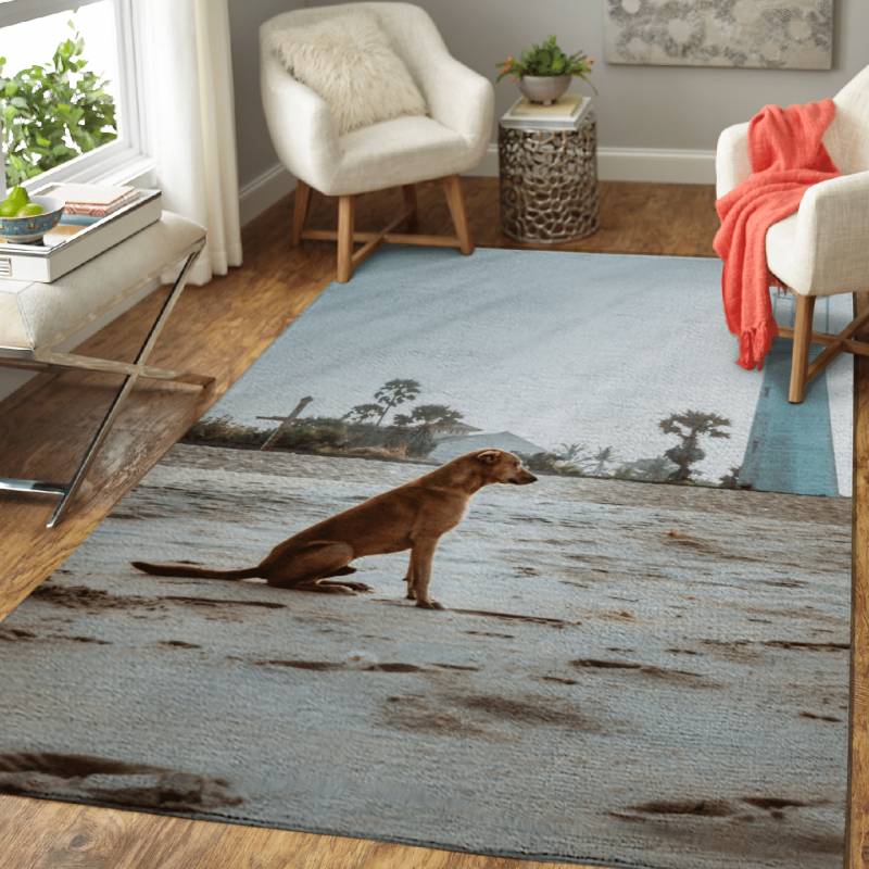 a lone puppy waiting for – Animals Area Rug Carpet