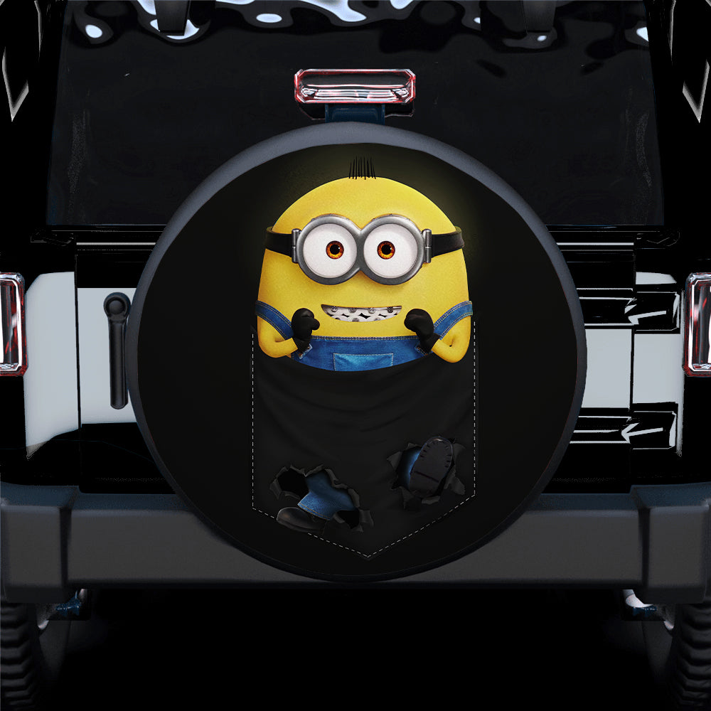 Minions Cute Hanging Pocket Jeep Car Spare Tire Covers Gift For Campers