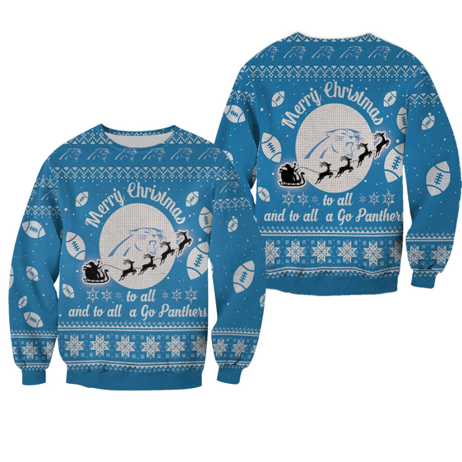 Carolina Panthers To All And To All A Go Panthers Ugly Christmas Festive Gift For Carolina Panthers Fans Ugly Sweater