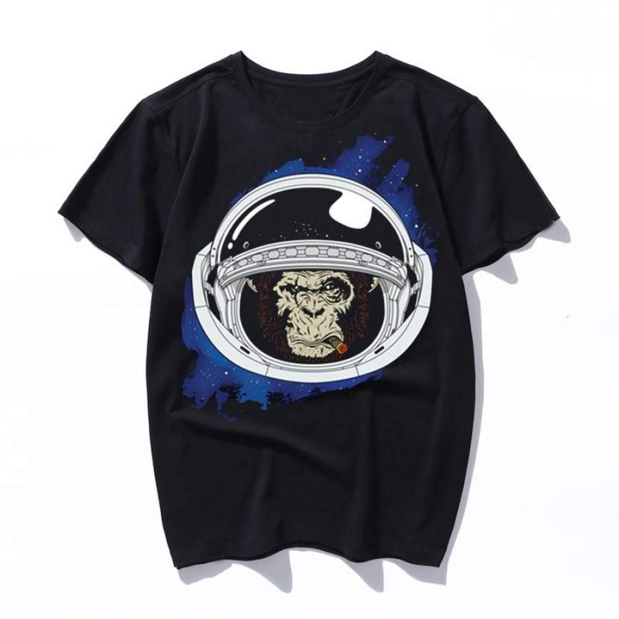 ape in space suit men t shirt top tee shirt women female ulzzang t-shirt Harajuku Casual Vintage Printing Funny girl tshirt