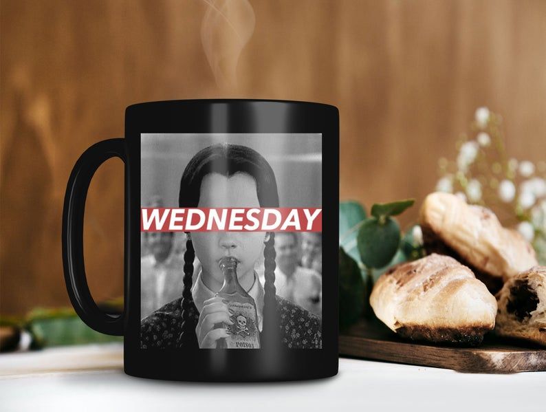 Black Mug Wednesday Drinking Alcohol Mug Wednesday Addams Mug The Addams Family Mug Retro Vintage Mug Premium Sublime Ceramic Coffee Mug H99