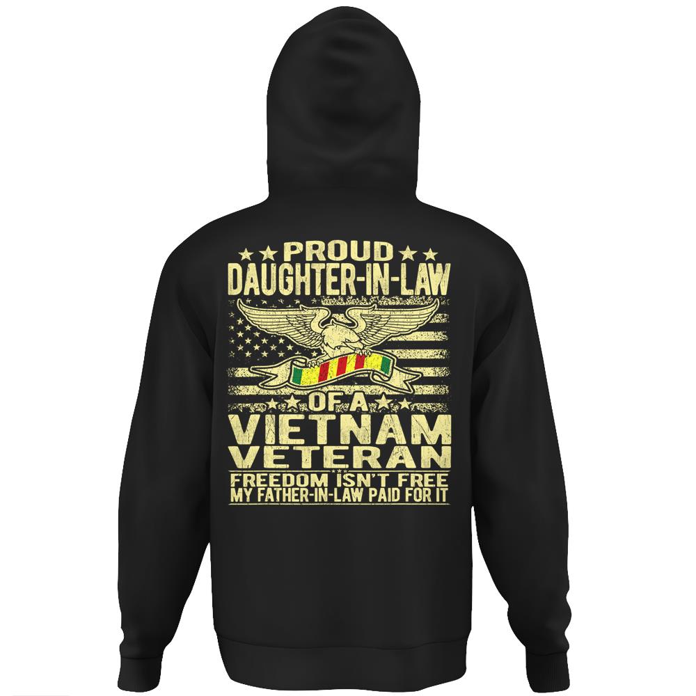 Mens Proud Daughter-In-Law Of Vietnam Veteran Freedom Isn’T Free Hoodie Print On Back