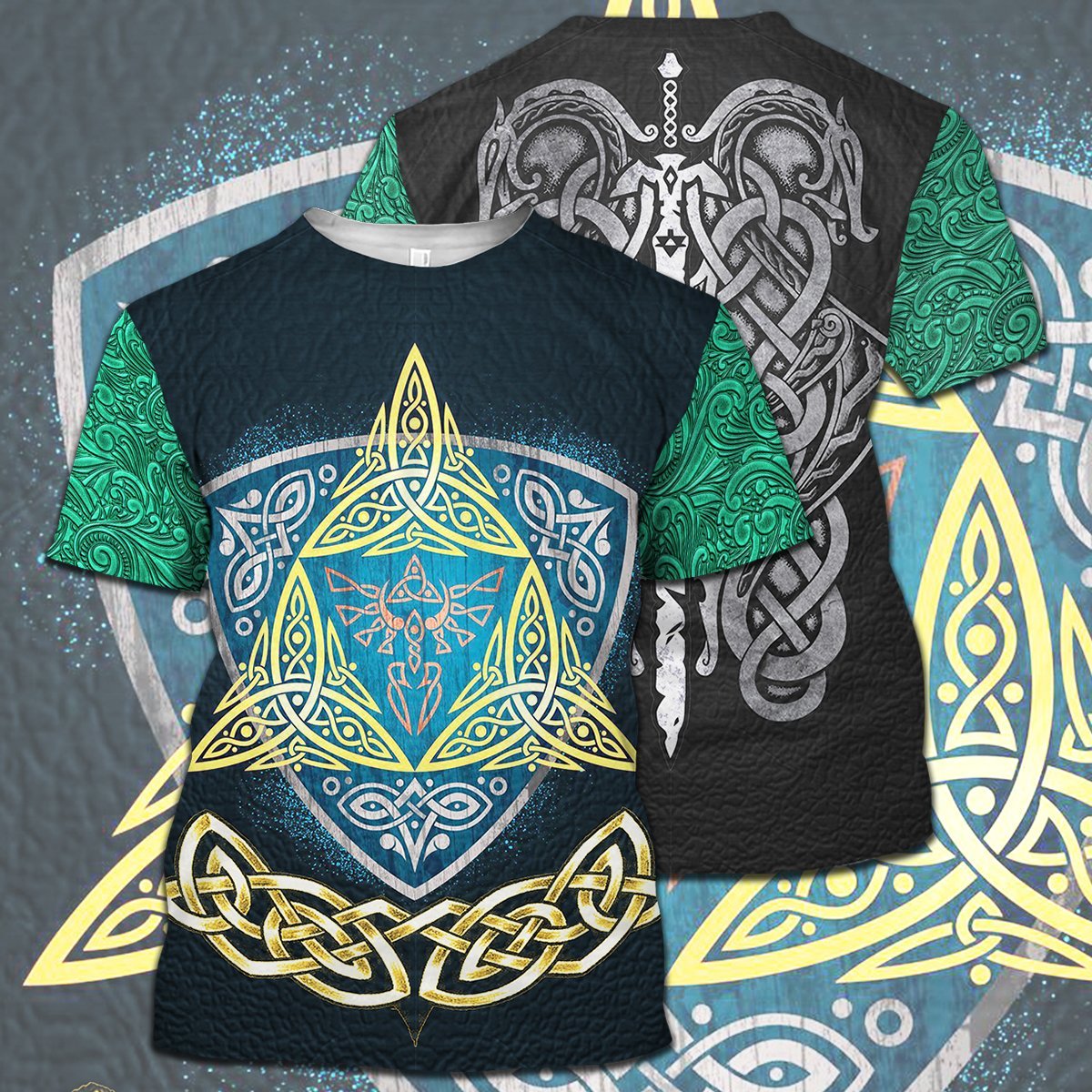 Legend Of Zelda Shirt Triforce Shield Hyrule Symbol Celtic Style T ...