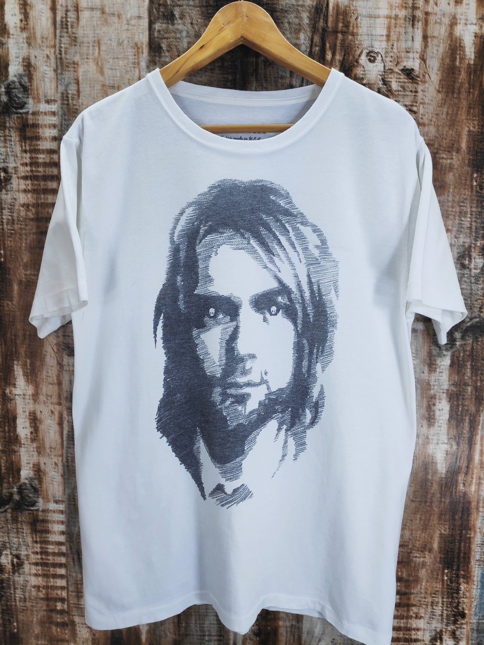 Vintage Nirvana Kurt Cobain Caricature Portrait Cobain Tour Concert T-Shirt 90S Cobain Grunge T Shirt Single Stitches 90S Fashion