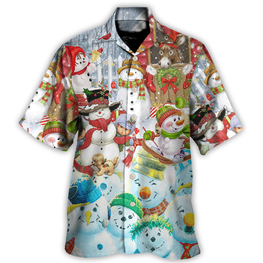 Christmas Snowman Happy Farm Holiday Hawaii Shirt Ha58989