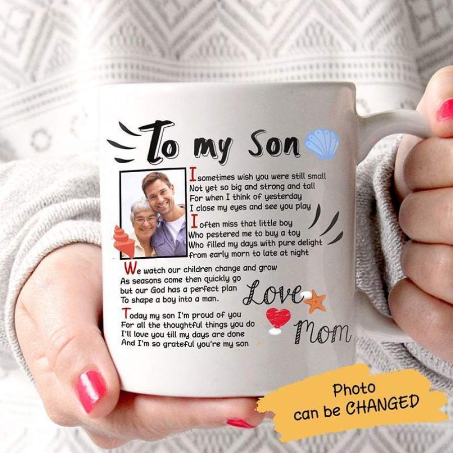 Grateful You Are My Son Photo Personalized Mug