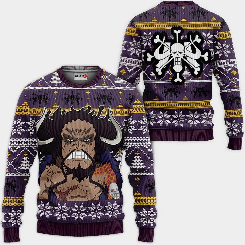 Yonko Kaido Ugly Christmas Sweater Custom One Piece Anime Xmas Gifts