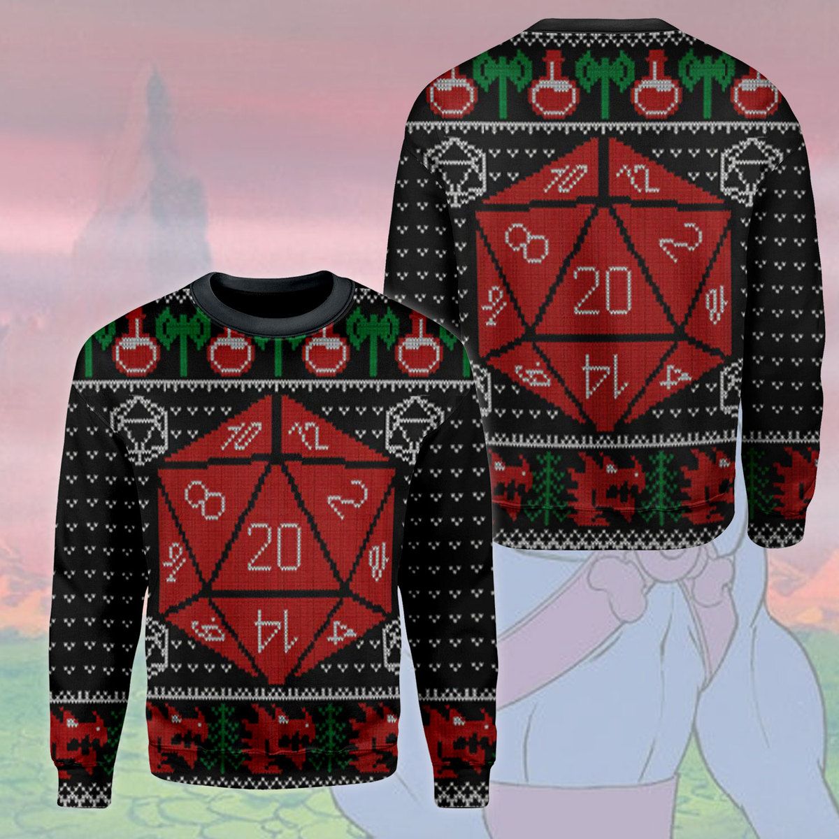 D&D Ugly Christmas Sweater | For Men & Women | Adult | Us5933