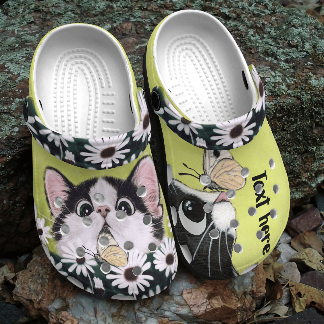 Cat Personalized Clog, Custom Name, Text, Color, Number Fashion Style For Women, Men, Kid, Print 3D Cat And Butterfly