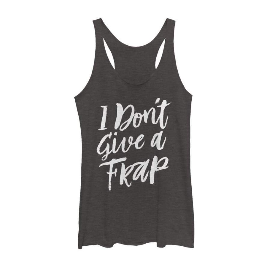 CHIN UP Women’s Don’t Give a Frap  Racerback Tank Heather Macchiato Brown