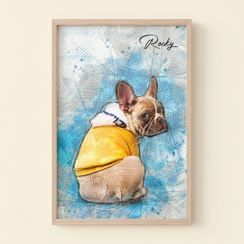 Custom Pet Photo Poster – Drawing Art