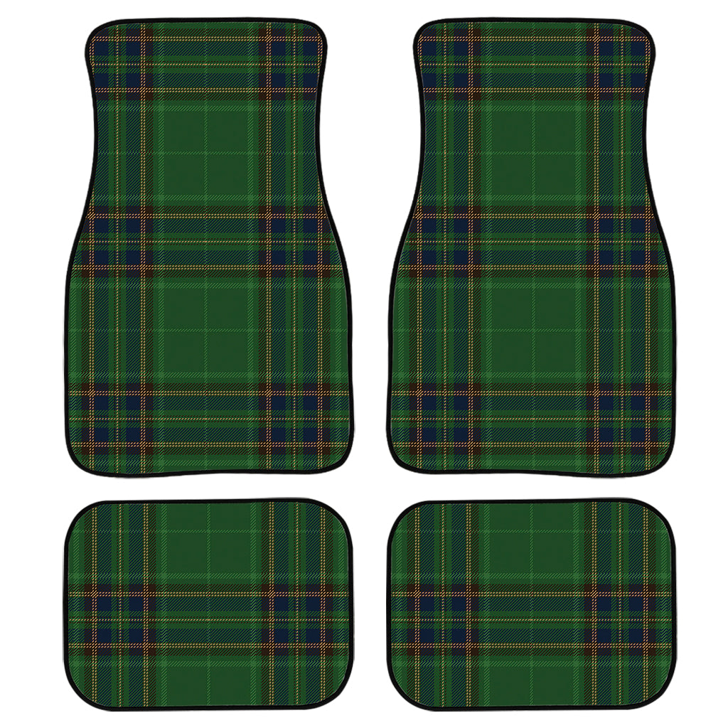 Green And Blue Stewart Tartan Print Front And Back Car Floor Mats, Front Car Mat