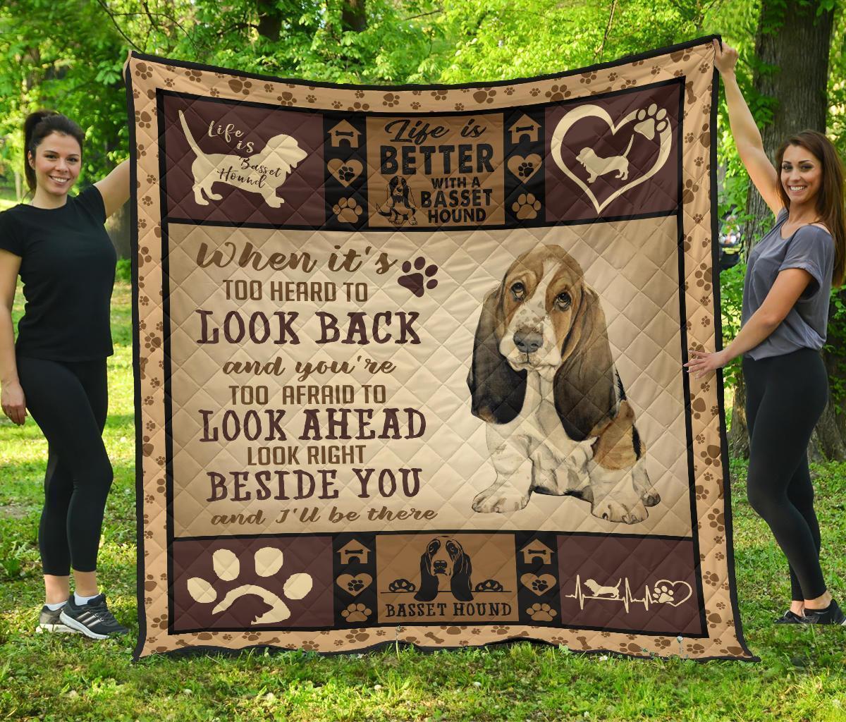 Life Is Better With Basset Hound Quilt Blanket Dog Lover