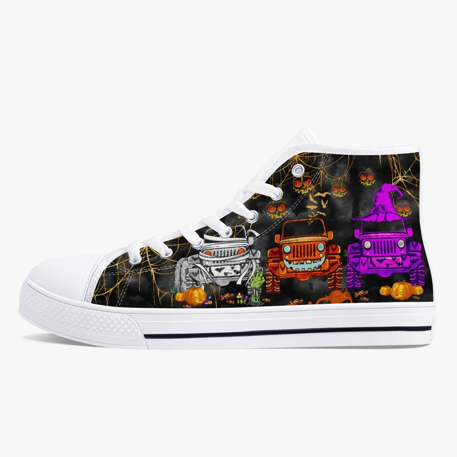 3 Jps Halloween Black Tie Dye High Top Canvas Shoes – Tlty3108215