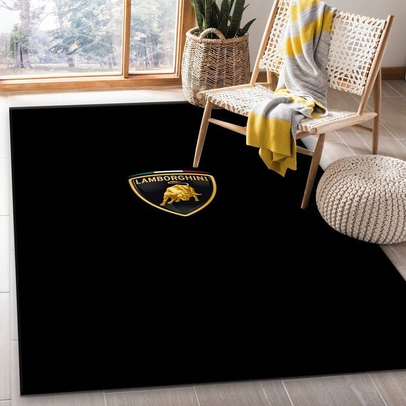 Lamborghini Logo Iii Area Rug Living Room Rug Home Decor Floor Decor