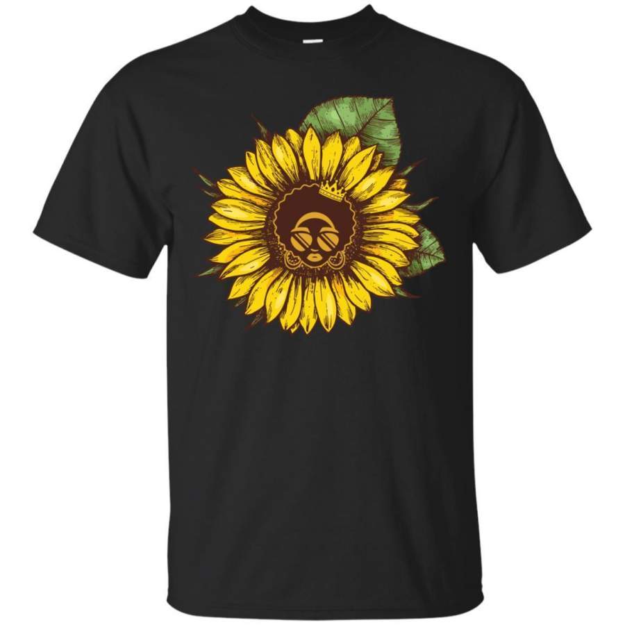 Beautiful Sun Flower T-shirt for Black Queens