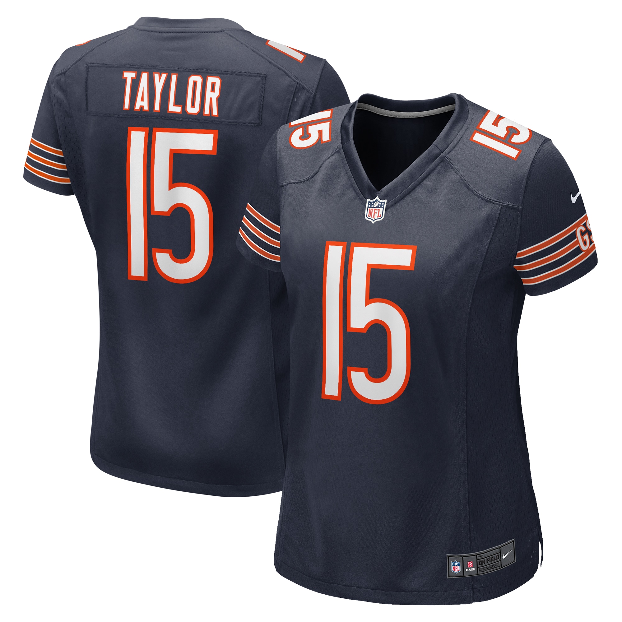 Women’s Chicago Bears Trent Taylor  Navy Team Game Jersey