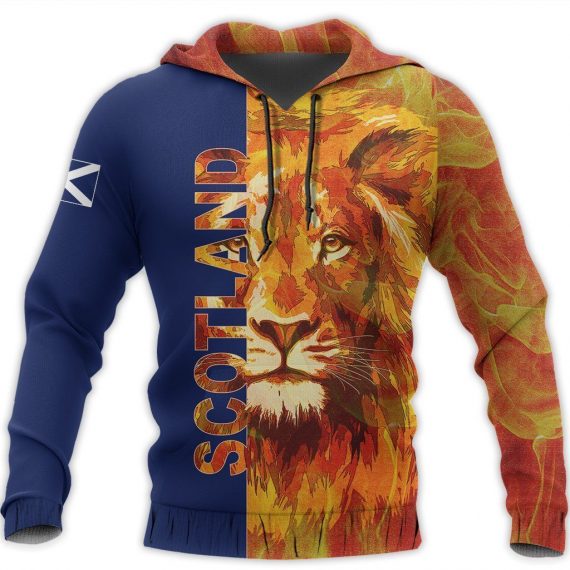 Unisex Hoodie All Over Print Lion Gifts Scotland Hoodie – Flag & Lion Fire Us Unisex Size Hoodie