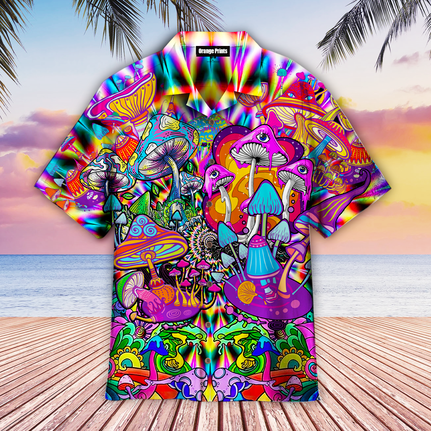 Hippie Mushroom Love Color Hawaii Shirt For Men Women Ha15778