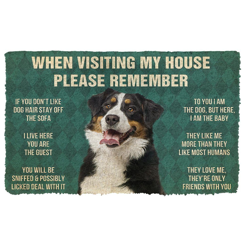 Gearhumans 3D Please Remember Bernese Mountain Dogs House Rules Custom Doormat