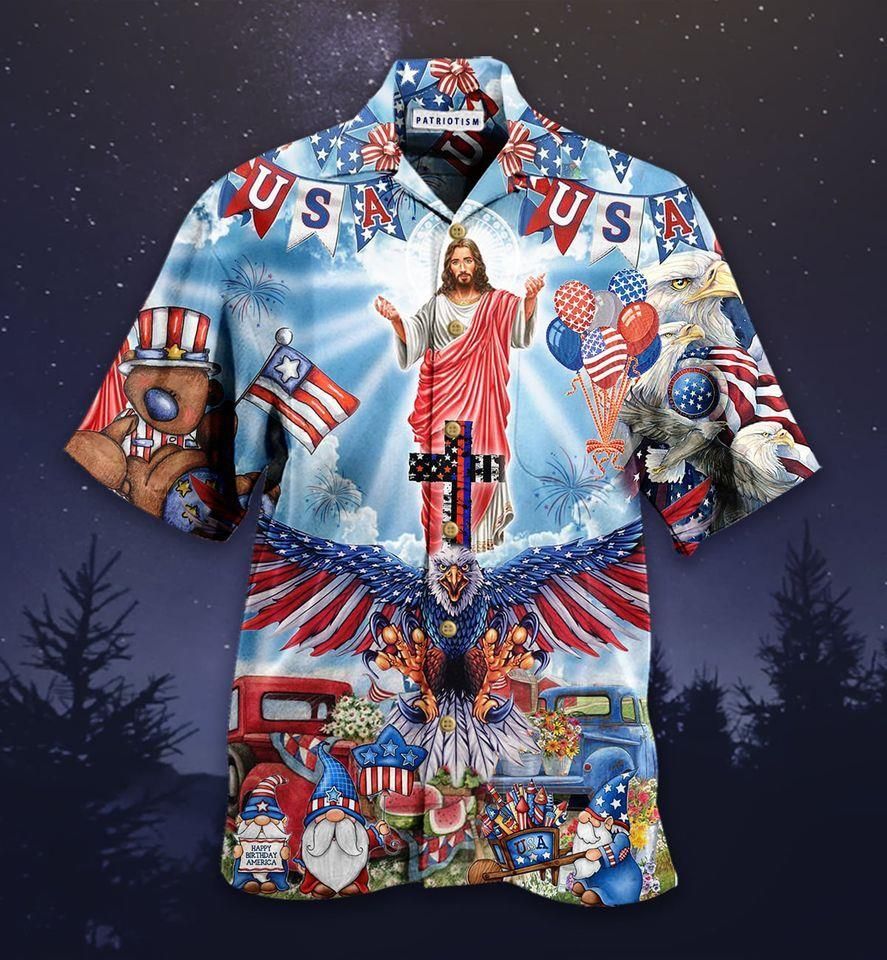 Check Out This Awesome God Bless American Merry Christmas Hawaii Aloha Shirts Ha29237