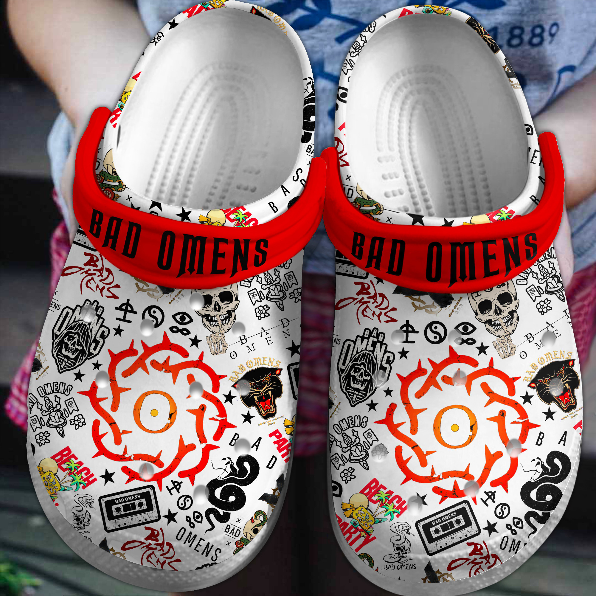 Bad Omens Music Crocs Crocband Clogs Shoes Comfortable For Men Women and Kids