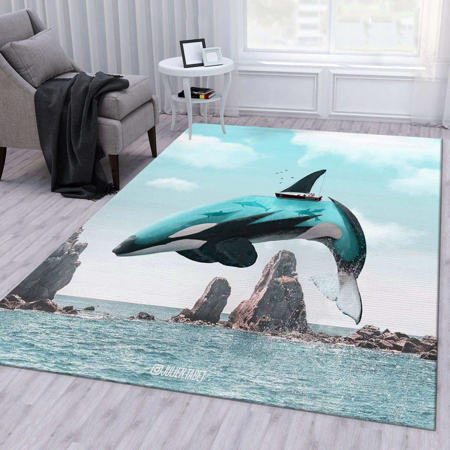 Dolphin Area Rug For Christmas Living Room Rug Home Decor Floor Decor