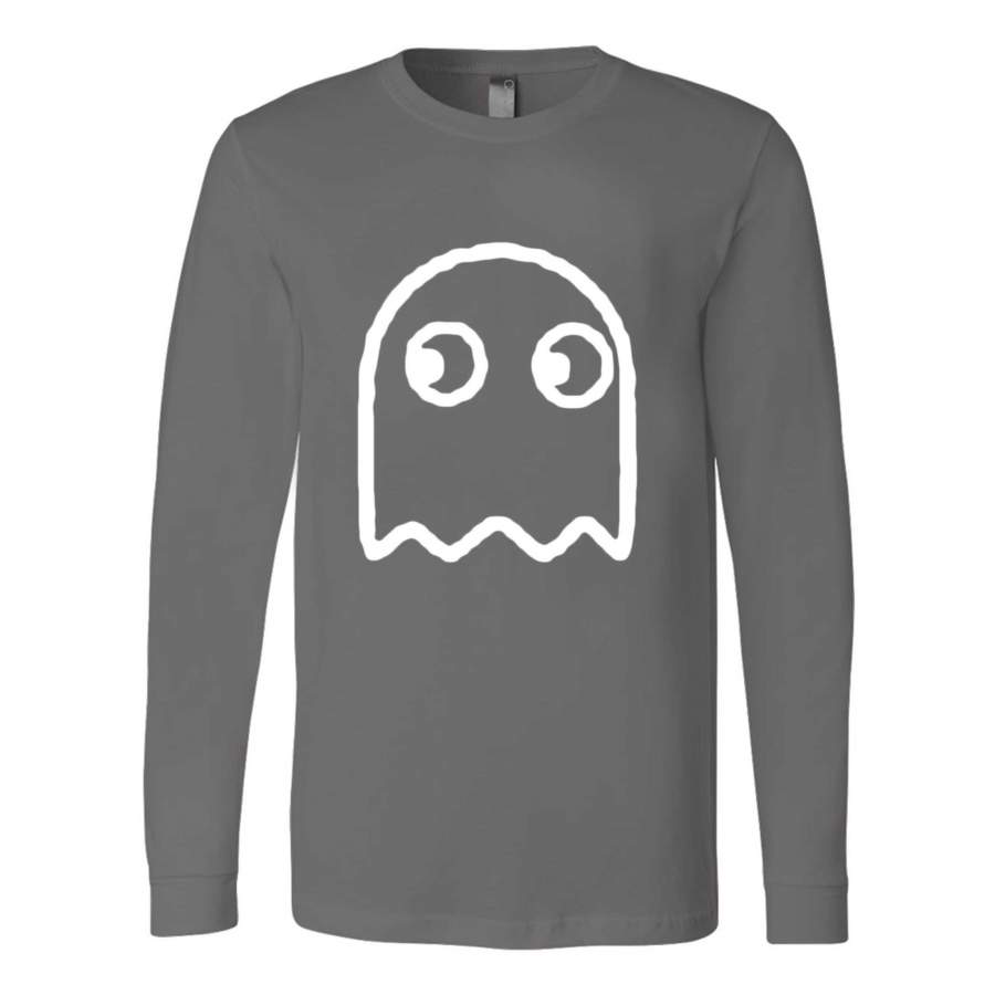 Pacman’s Ghost Round Video Game Ghost Vintage Old School Long Sleeve T-Shirt