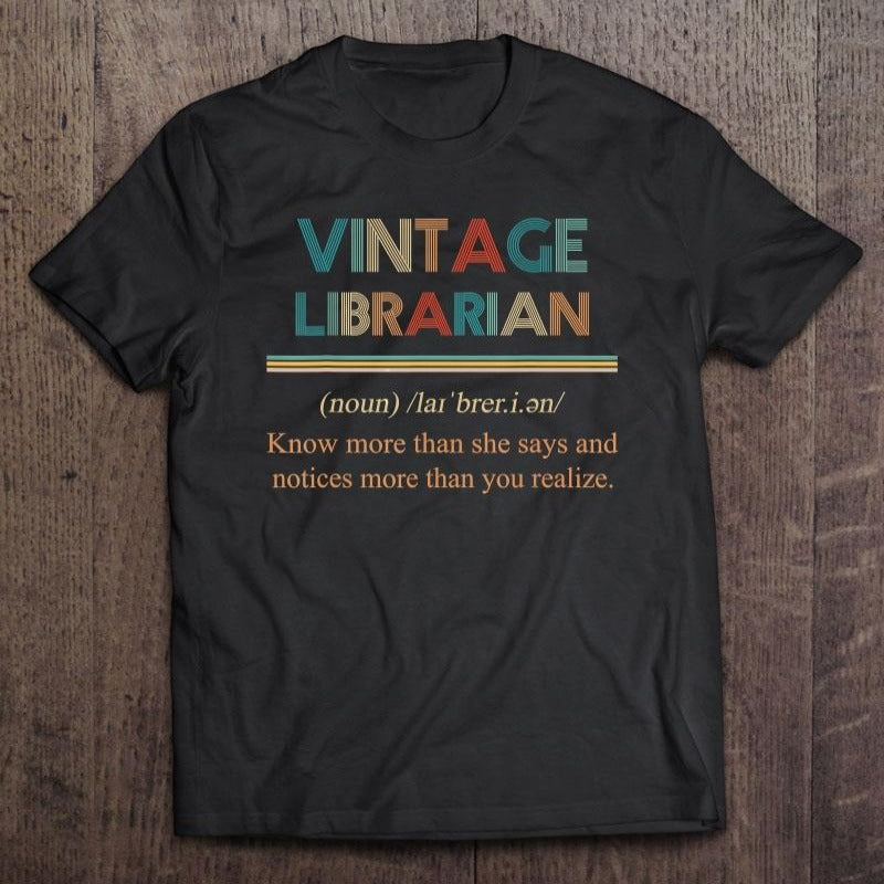 Vintage Librarian Definition Gift Book Lovers T-Shirt