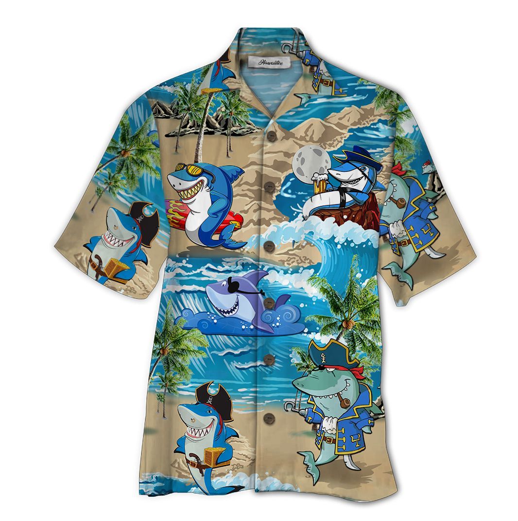 Shark Colorful Awesome Design Unisex Hawaii Shirt For Men And Women Ha46490