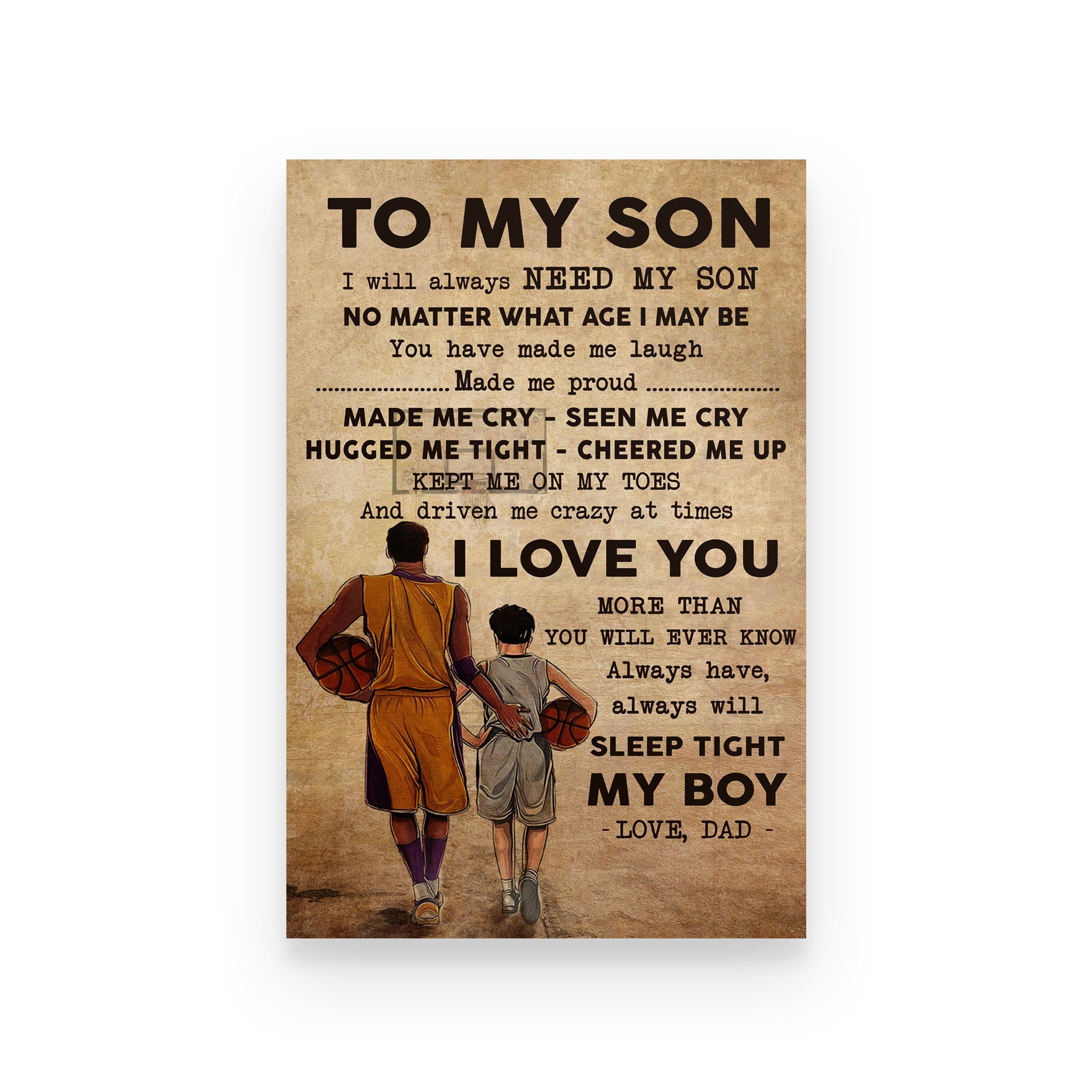 basketball poster dad to son i love you more than you will ever  know