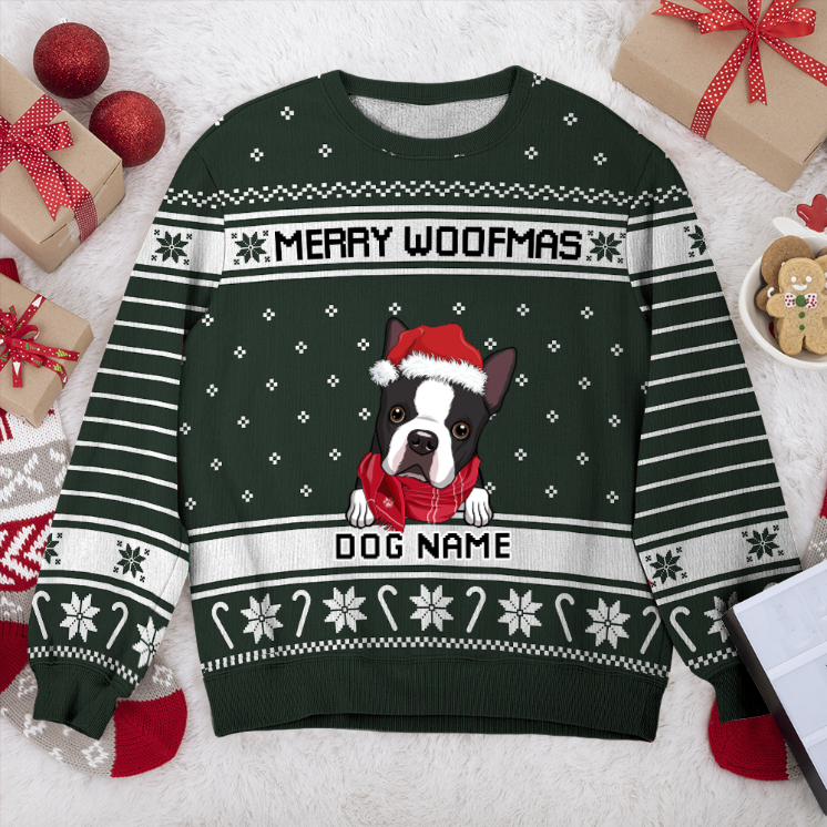 Bouvier Des Flandres Merry Woofmas Personalized Sweater, Dog Ugly Christmas Sweater