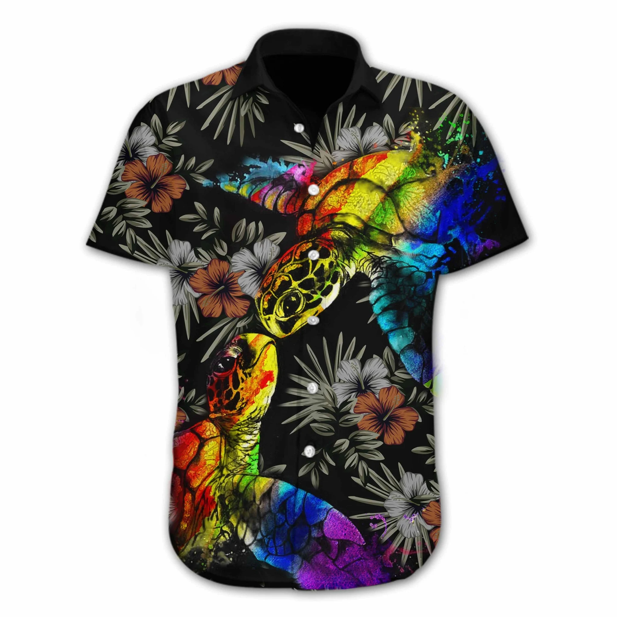 Pride Hawaii Shirt Gift For Colorful Turtle Lgbt Flower Design Hawaii Ha74190