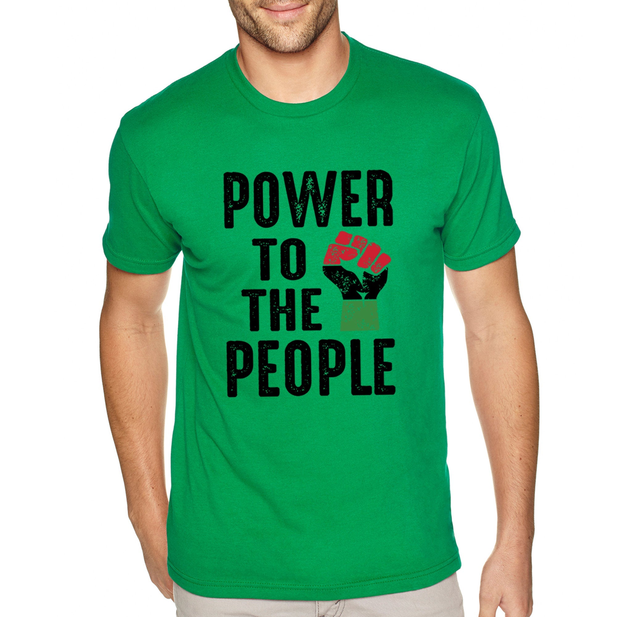 Xtrafly Apparel Men’S Tee Power To The People Black Lives Matter Blm African American Pride Africa Heritage Afro Rasta Crewneck T-Shirt