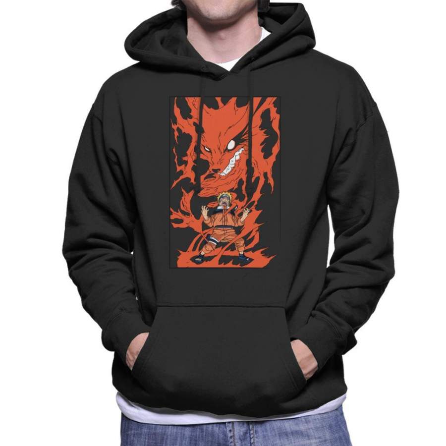 Naruto Nine Tailed Fox Rage Men’s Hooded Sweatshirt