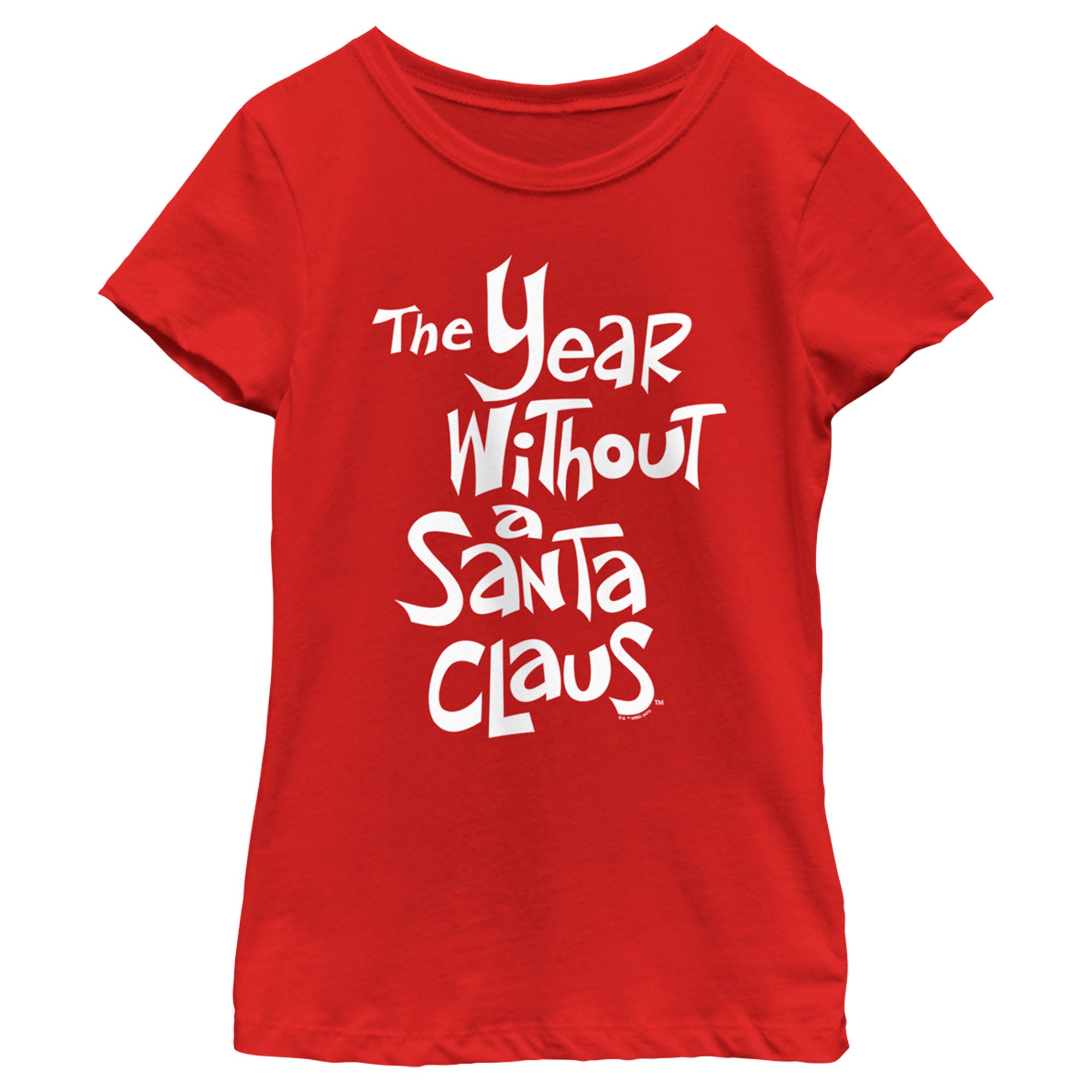 The Year Without A Santa Claus Girl’S White Logo Stack  T-Shirt