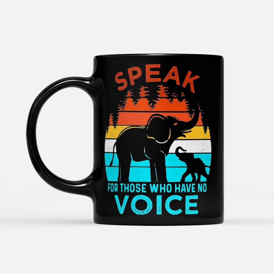 Speak For Those Who Have No Voice Elephant Vintage – Black Mug