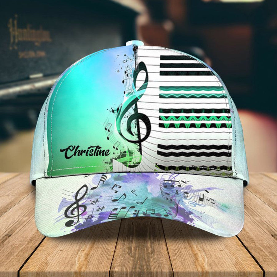 Personalized Water Color Piano 3D Baseball Cap For Girl, Piano Hat For Girlfriend Birthday