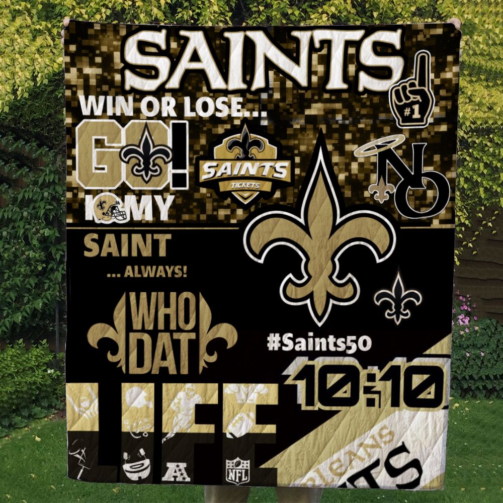 New Orleans Saints Quilt Blanket – Gift For Christmas