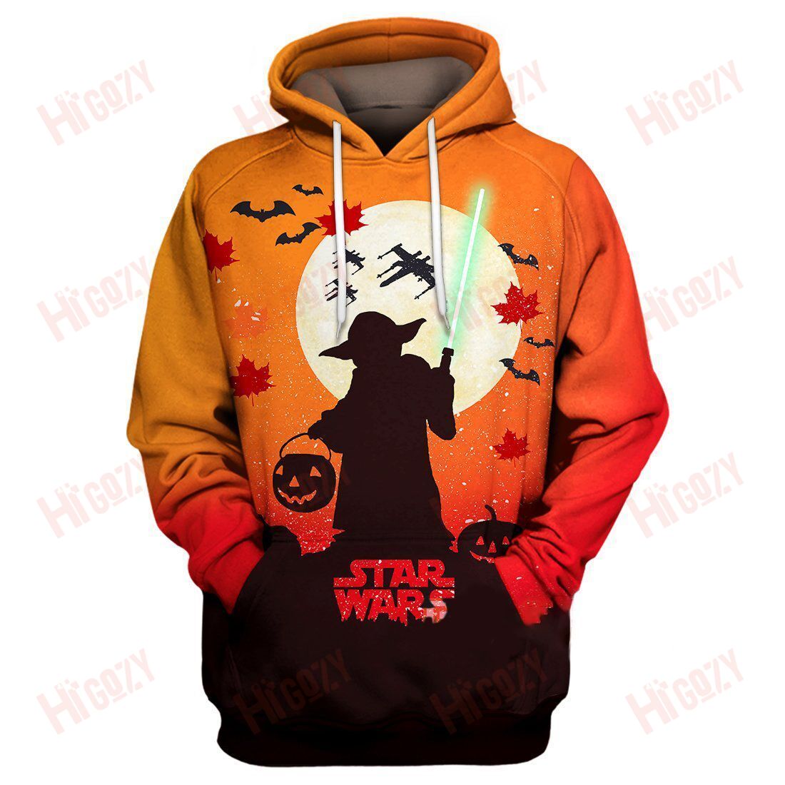 Baeelly™Yoda Silhouette Halloween All Over Print Hoodie T-Shirt- Mt668