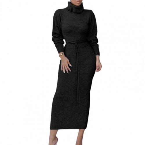 Women Autumn Winter Long Sleeve Sweater Maxi Bodycon Skirt Two Piece Set Outfit alx