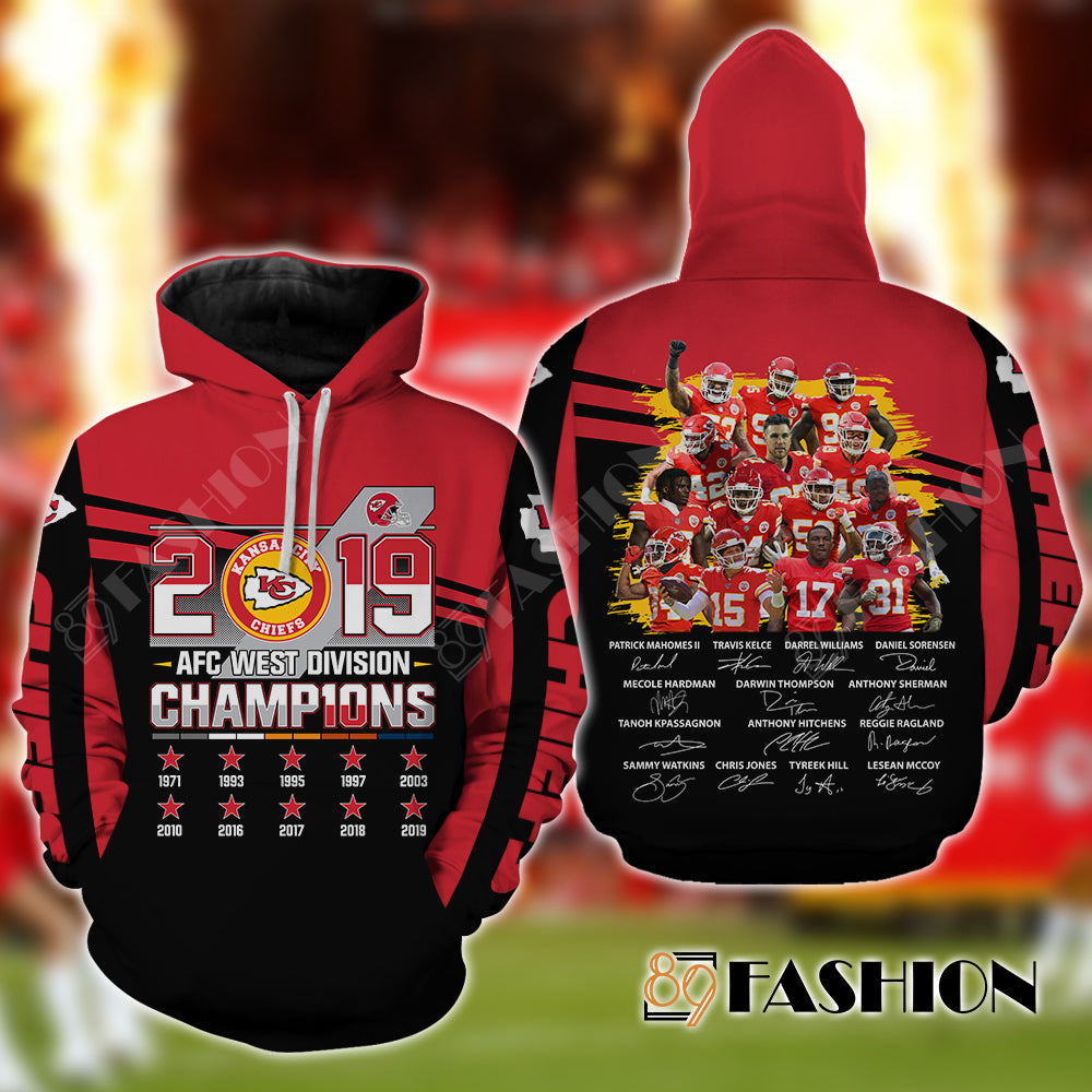 89Fashion 3D All Over Printed Shirt Kansas City Chiefs Champions Hoodie, Zip Hoodie, Sweater, Tee