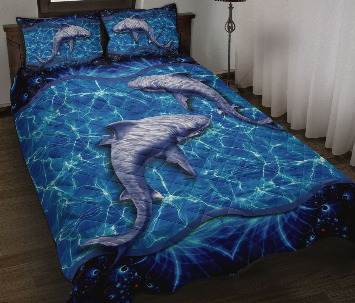 Sharks In The Ocean Shark  Quilt Set 0622