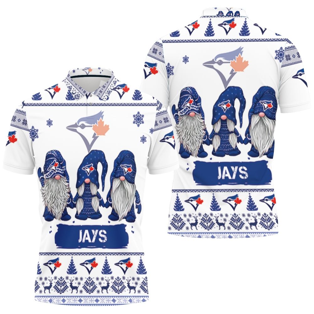 Christmas Gnomes Toronto Blue Jays Ugly Sweatshirt Christmas 3D Polo shirt