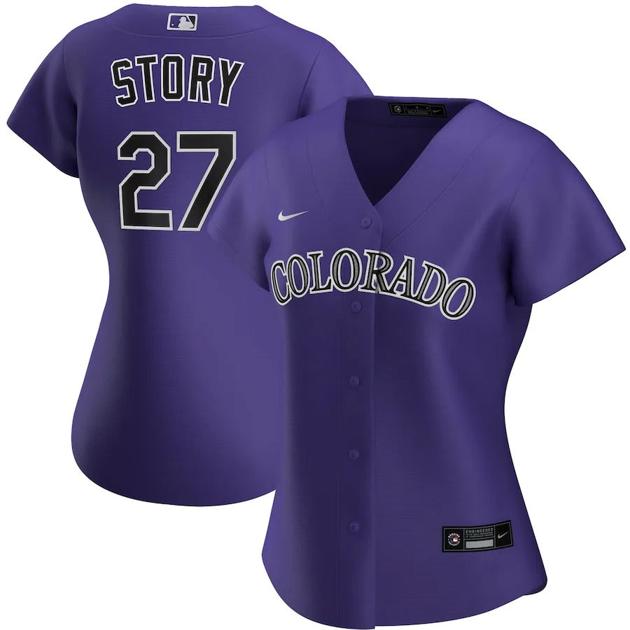 Women’S Colorado Rockies Trevor Story Nike Purple Alternate Replica Player Jersey