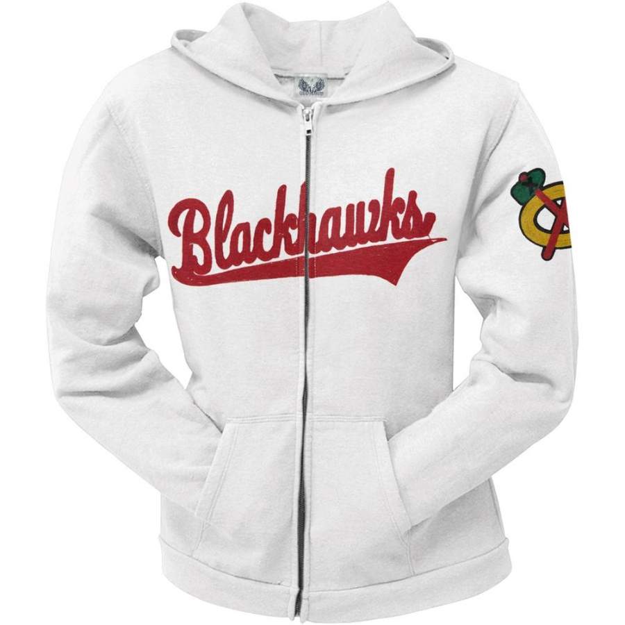 Chicago Blackhawks – Swoosh Logo Double Down Juniors Zip Hoodie