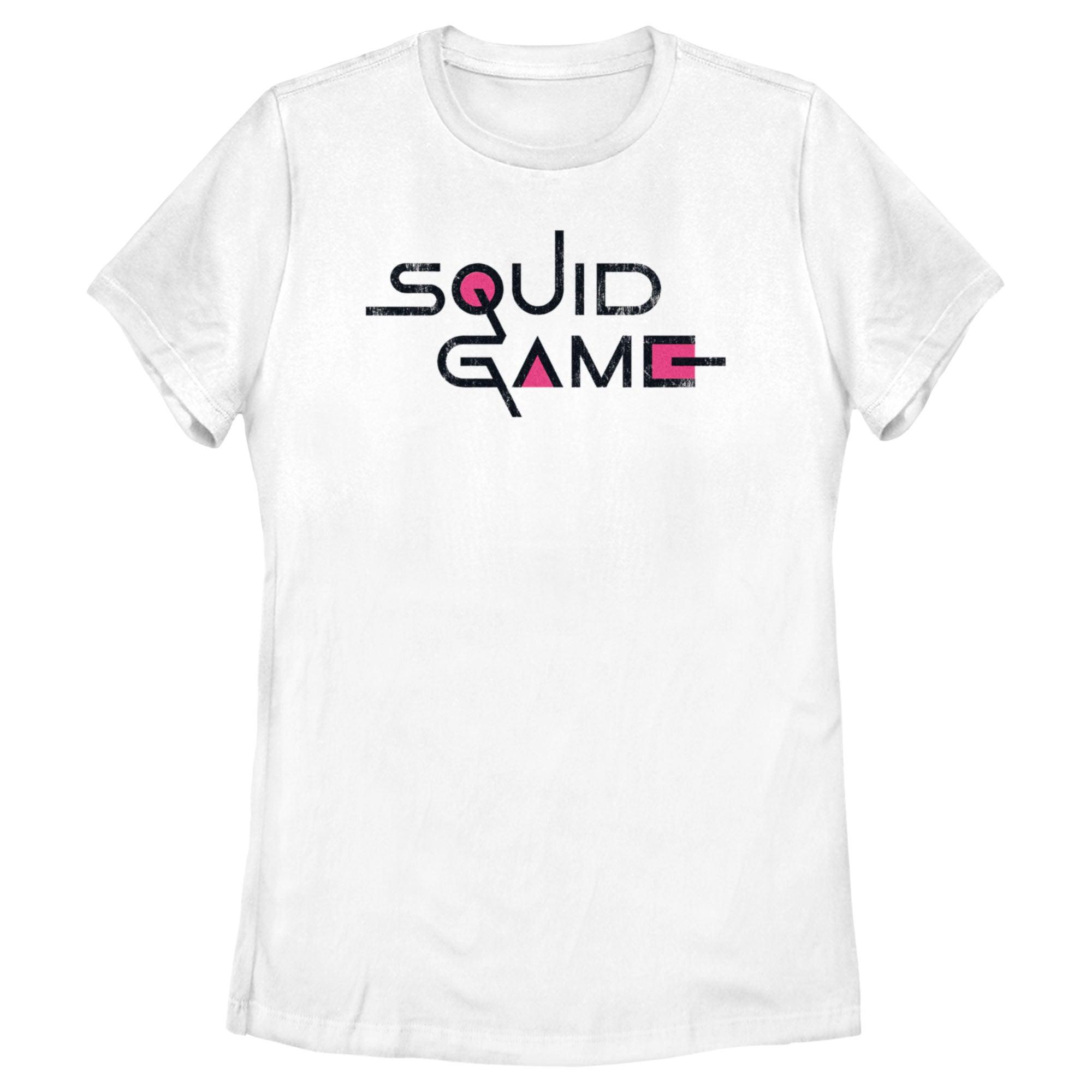 Squid Game Women’S Distressed Logo White  T-Shirt