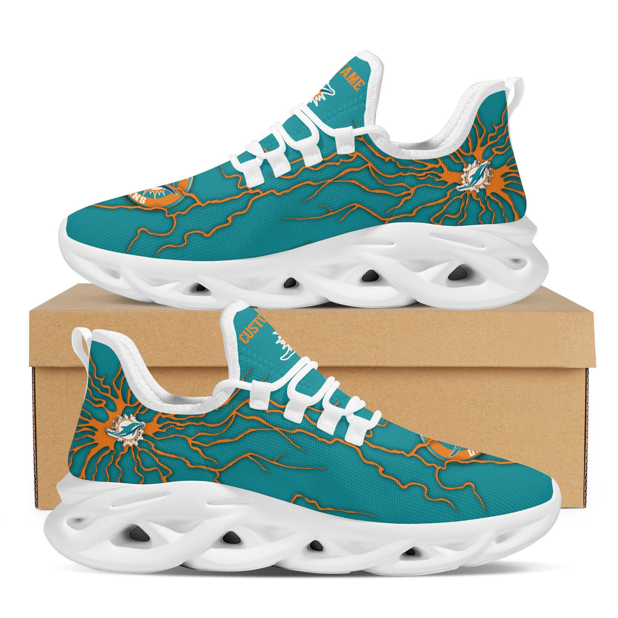 Miami Dolphins Custom Name Stylish Graffiti Personality Max Soul Shoes