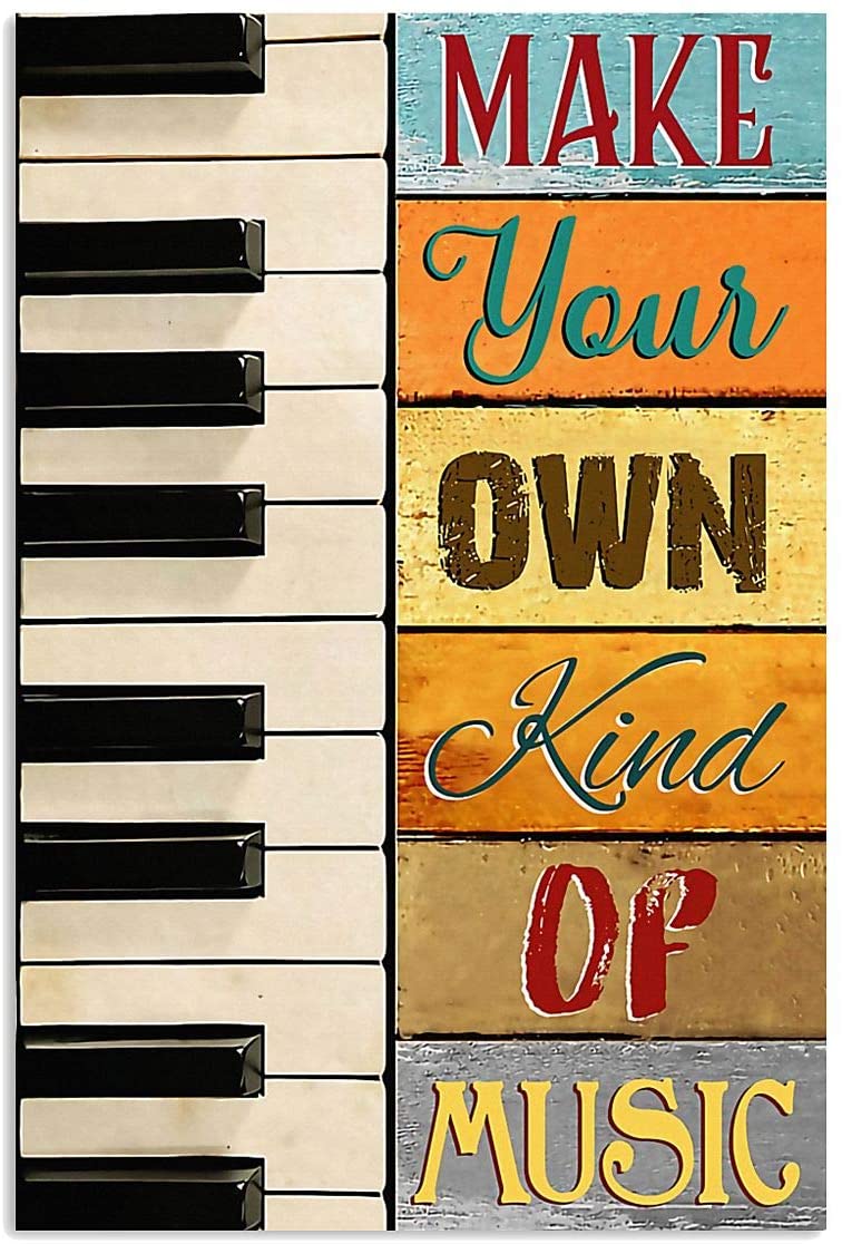 Vintage Piano Make Your Own Kind Of Music Poster Art Print      Home Decor Gift For Men Women Family Friend On Birthday Xmas